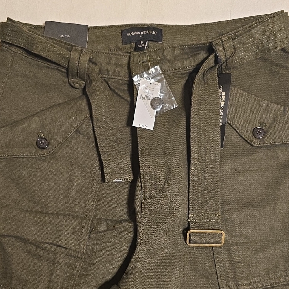 Banana Republic Olive Utility Trousers With Belt
